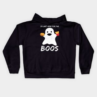 I'm just here for the boos Funny hamburger Lover Halloween Kids Hoodie